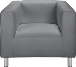 HOME Moda Leather Effect Chair - Grey.